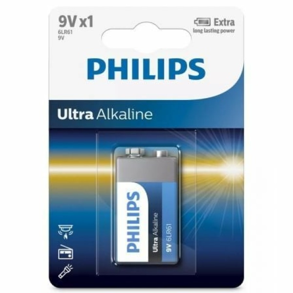 Pila Alcalina Philips 6LR61E1B/10/ 9V