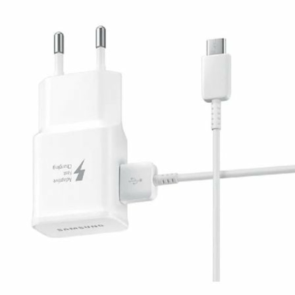 Cargador de Pared Samsung Wall Charger EP-TA20EWECGWW/ 1 USB + Cable USB Tipo-C/ 2A/ Bulk