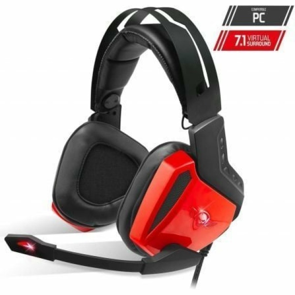 AURICULARES CON MICRÓFONO SPIRIT OF GAMER XPERT-H100 RED - DRIVERS 50MM - RETROILUMINACION LED ROJA - CONECTOR USB - CABLE 240CM