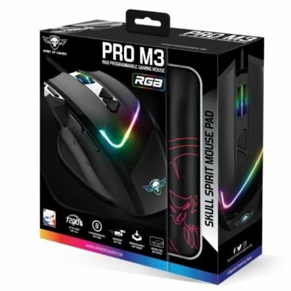 Ratón Gaming Spirit of Gamer PRO-M3 RGB/ Hasta 7200 DPI - Imagen 2