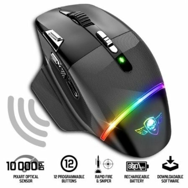 Ratón Gaming Inalámbrico Spirit of Gamer XPERT M800/ Batería recargable/ Hasta 10000 DPI