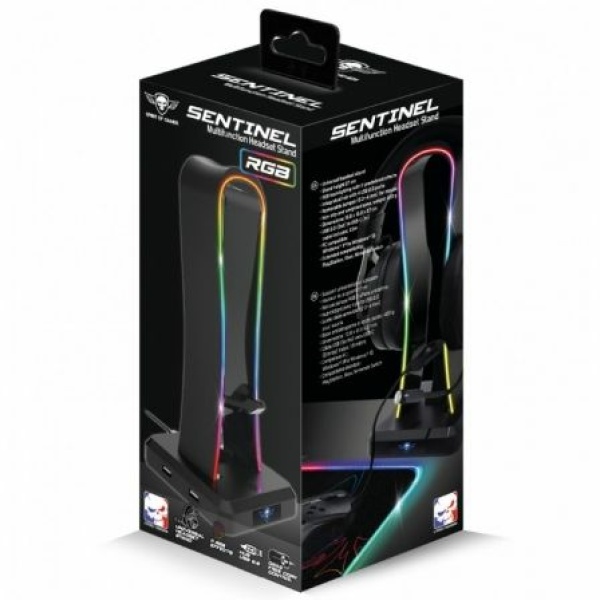 Soporte para Auriculares Spirit Of Gamer Sentinel/ 4 USB/ RGB - Imagen 3