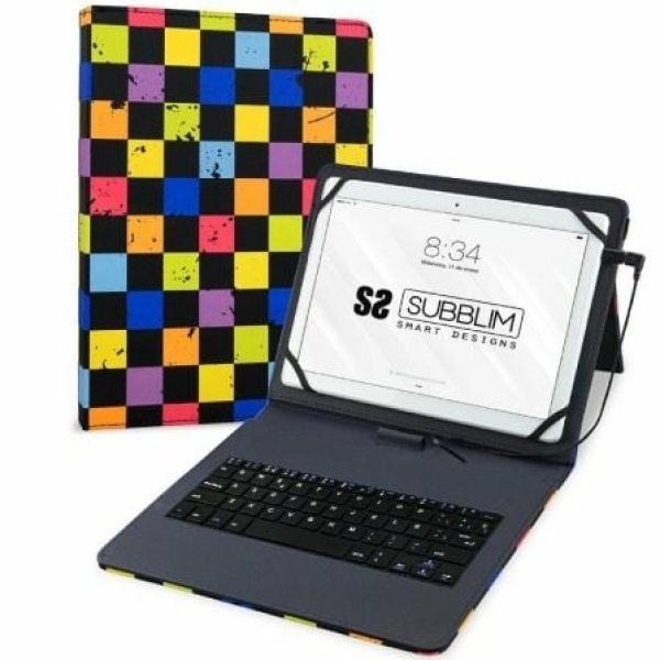 Funda con Teclado Subblim Keytab Pro USB Squares para Tablets de 10.1"-11"