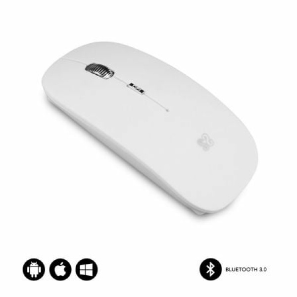 Ratón Inalámbrico por Bluetooth Subblim Flat/ Hasta 1600 DPI/ Blanco