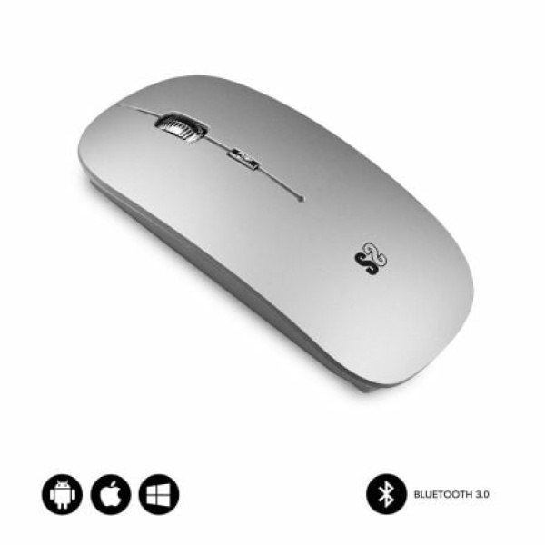 Ratón Inalámbrico por Bluetooth Subblim Flat/ Hasta 1600 DPI/ Plata