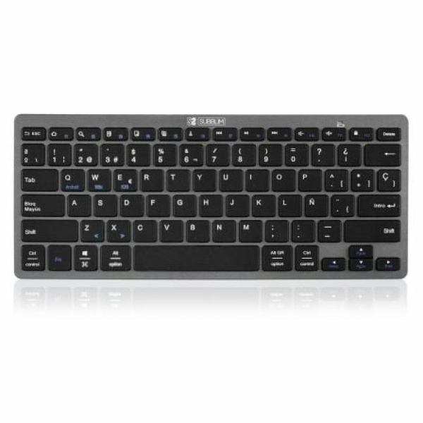 Teclado Compacto Inalámbrico por Bluetooth Subblim Dynamic Compact/ Gris