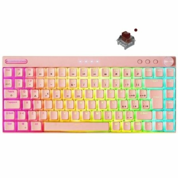 Teclado Gaming Mecánico Inalambrico Mars Gaming MKCLOUDPBRES/ Rosa