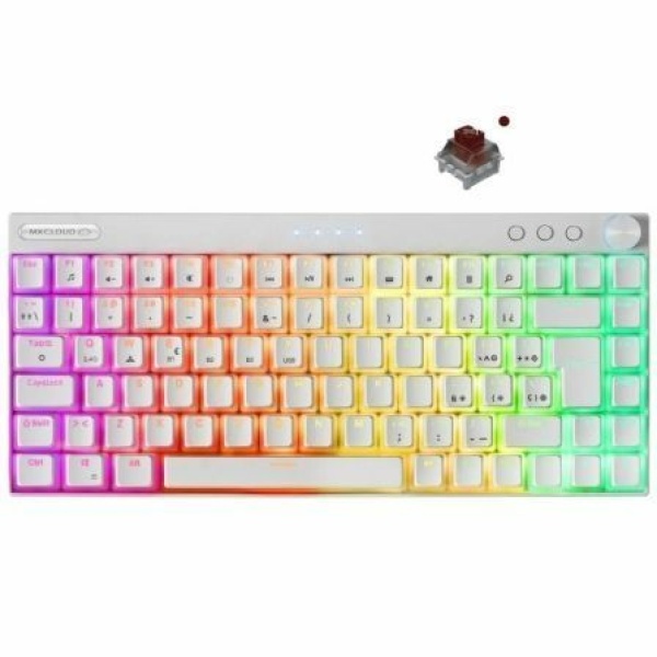 Teclado Gaming Mecánico Inalambrico Mars Gaming MKCLOUDWBRES/ Blanco