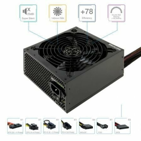 Fuente de Alimentación Tooq TQEP-700SP/ 700W/ Ventilador 14cm - Imagen 2