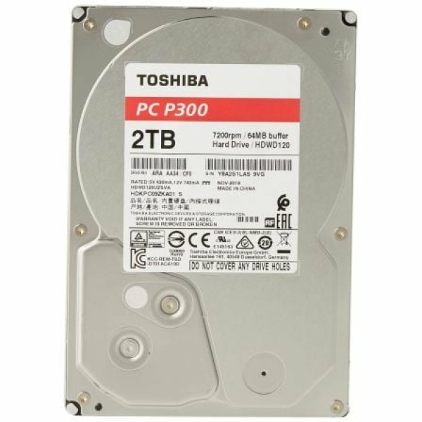 Disco Duro Toshiba P300 2TB/ 3.5"/ SATA III/ 64MB - Imagen 2