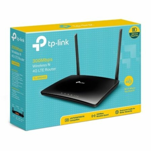 ROUTER INALÁMBRICO 4G TP-LINK TL-MR6400 - 2.4GHZ - 300MBPS - 3*LAN - 1*WAN - 1*SIM - 2 ANTENAS INTERNAS - 2 ANTENAS 4G LTE EXTERNAS - Imagen 3