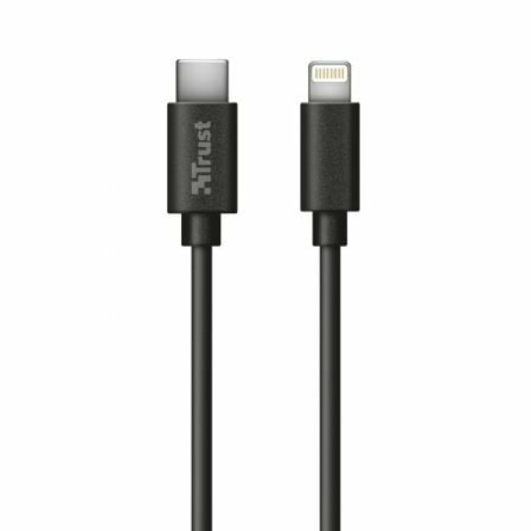 Cable USB 2.0 Tipo-C Lightning Trust Urban 23135/ USB Tipo-C Macho - Lightning Macho/ 1m/ Negro