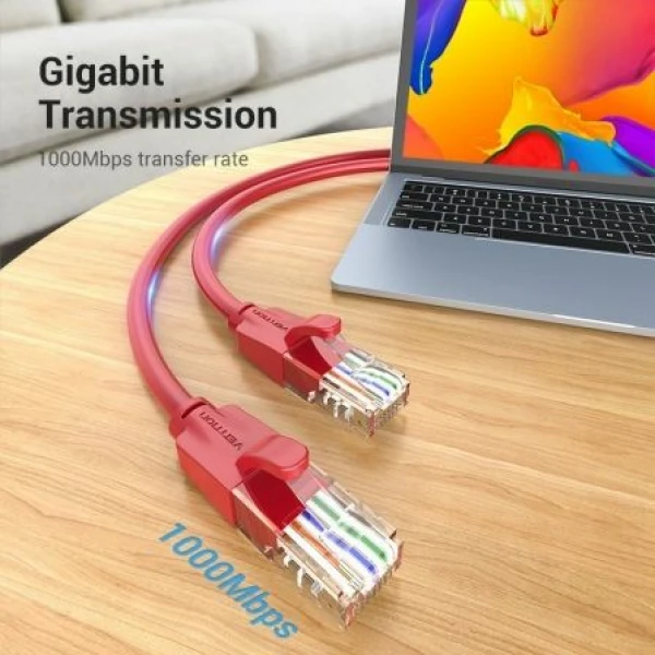 Cable de Red RJ45 UTP Vention IBERF Cat.6/ 1m/ Rojo - Imagen 2