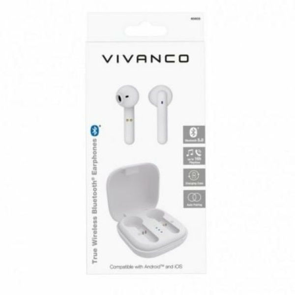 Auriculares Bluetooth Vivanco Urban Pair con estuche de carga/ Autonomía 4h/ Blancos - Imagen 3