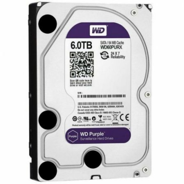 Disco Duro Western Digital WD Purple Surveillance 6TB/ 3.5"/ SATA III/ 64MB - Imagen 2