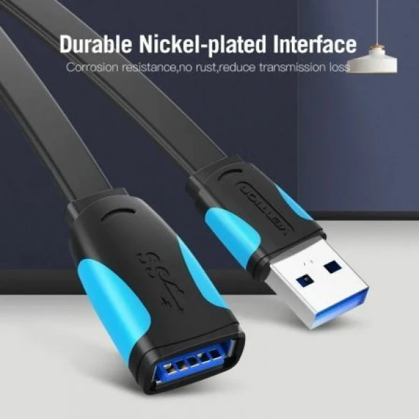 Cable Alargador USB 3.0 Vention VAS-A13-B050/ USB Macho - USB Hembra/ 5Gbps/ 50cm/ Negro y Azul - Imagen 2