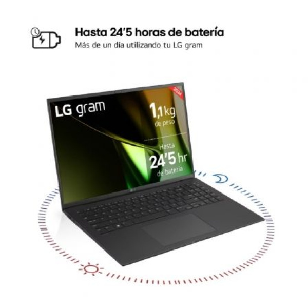 Portátil LG Gram 16Z90S-G.AD7BB Intel Core Ultra 7-155H/ 32GB/ 2TB SSD/ 16"/ Win11 - Imagen 3