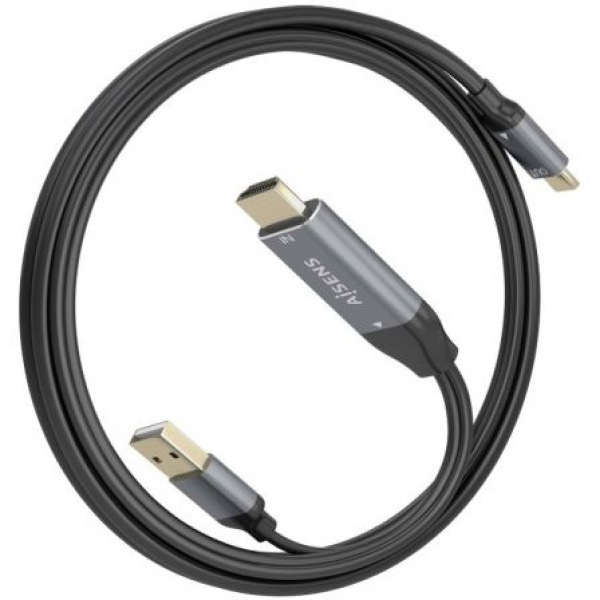 Cable Conversor Aisens A109-0871/ HDMI Macho/ USB Macho - USB Tipo-C Macho/ 1.8m/ Negro - Imagen 2