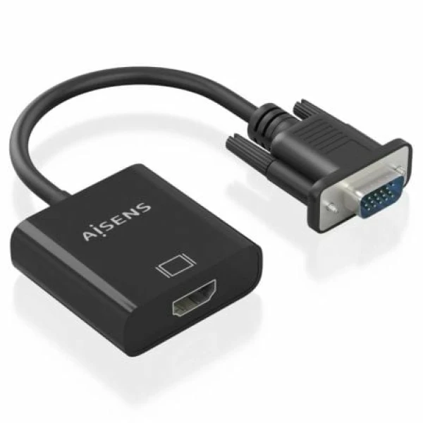 Cable Conversor Aisens A115-0873/ VGA Macho/ HDMI Hembra - Jack 3.5 Hembra - MicroUSB / 20cm/ Negro - Imagen 2