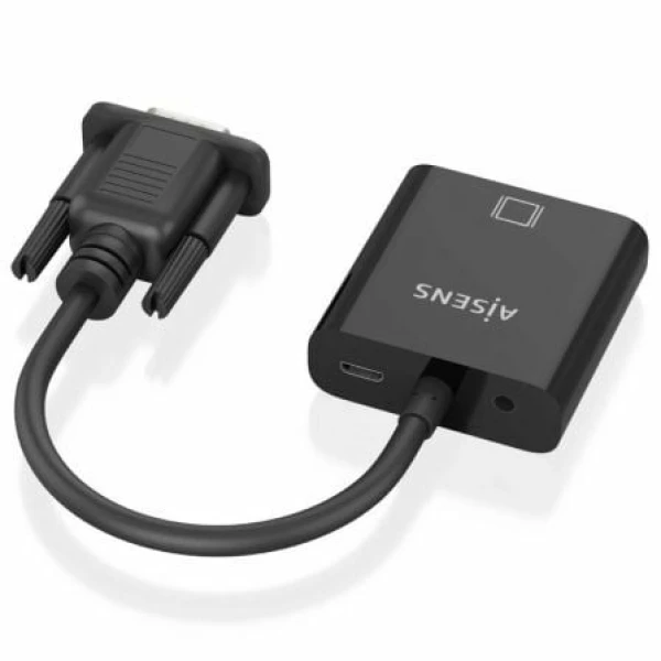 Cable Conversor Aisens A115-0873/ VGA Macho/ HDMI Hembra - Jack 3.5 Hembra - MicroUSB / 20cm/ Negro - Imagen 3