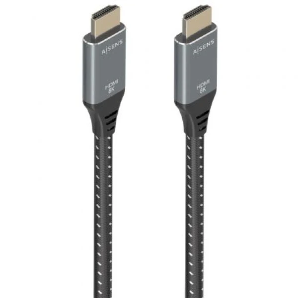 Cable HDMI 2.1 8K Aisens A150-0876/ HDMI Macho - HDMI Macho/ 5m/ Gris y Negro