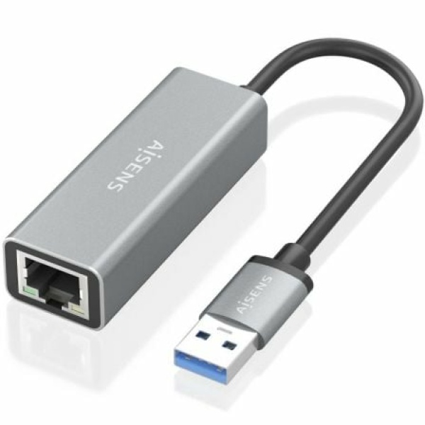 Adaptador USB 3.0 Aisens A106-0897/ USB Macho - RJ45 Hembra/ 15cm/ Gris - Imagen 2