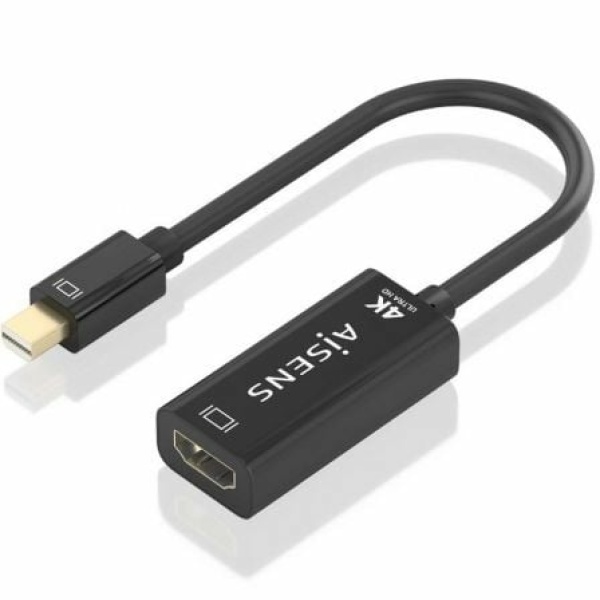 Cable Conversor Aisens A125-0904/ Mini DisplayPort Macho - HDMI Hembra/ 15cm/ Negro - Imagen 2