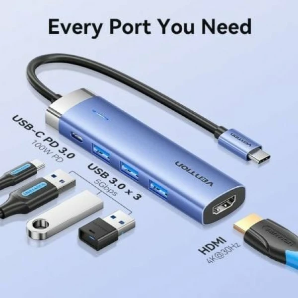 Docking USB Tipo-C Vention TGESB/ 3xUSB/ 1xHDMI/ 1xUSB Tipo-C PD - Imagen 3