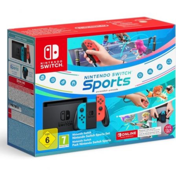 Nintendo Switch Roja y Azul/ Incluye 2 Mandos Joy-Con + Juego Switch Sports + 12 Meses Nintendo Switch Online