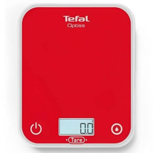 Báscula de Cocina Electrónica Tefal Optiss/ hasta 5kg/ Roja