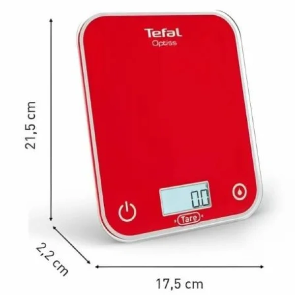 Báscula de Cocina Electrónica Tefal Optiss/ hasta 5kg/ Roja - Imagen 3