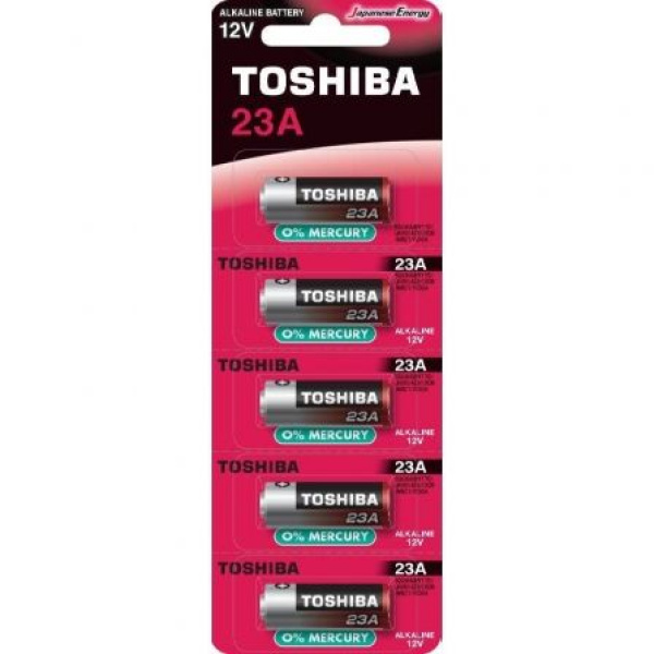 Pack de 5 Pilas 12V Toshiba 23A/ 12V/ Alcalinas