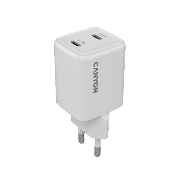 CANYON CARGADOR CU35CC GAN 35W 2XPD USB-C EU BLANCO