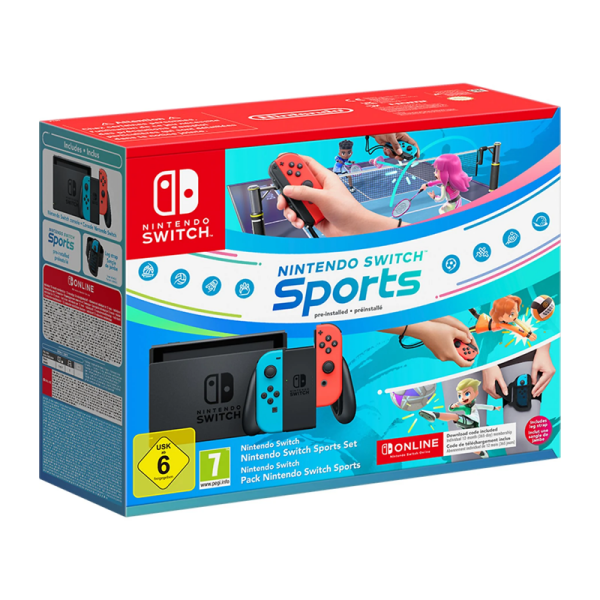 NINTENDO SWITCH 1.1 AZUL NEÓN/ROJO NEÓN + SWITCH SPORTS + 12 MESES NSO