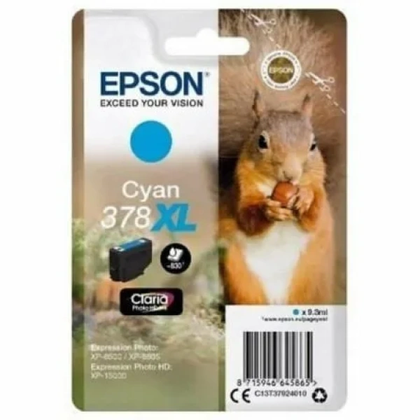 Cartucho de Tinta Original Epson nº378 XL Alta Capacidad/ Cian