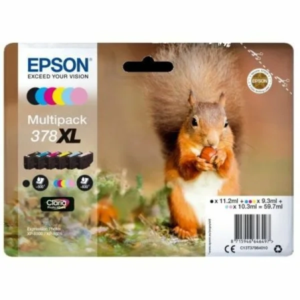 Cartucho de Tinta Original Epson nº378 XL Alta Capacidad Multipack/ Negro/ Cian/ Magenta/ Amarillo/ Cian Claro/ Magenta Claro