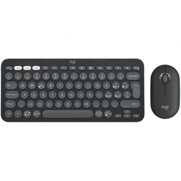 Teclado y Ratón Inalámbricos Logitech Pebble 2 Combo/ Grafito