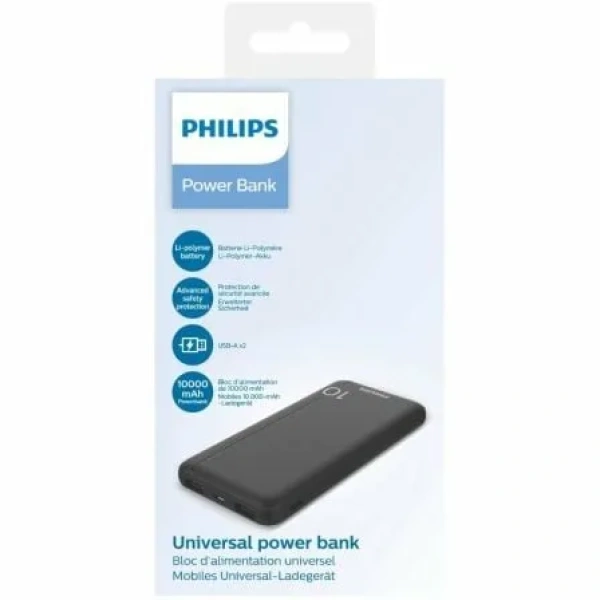 Powerbank 10000mAh Philips DLP1810NB/62/ Negra - Imagen 2