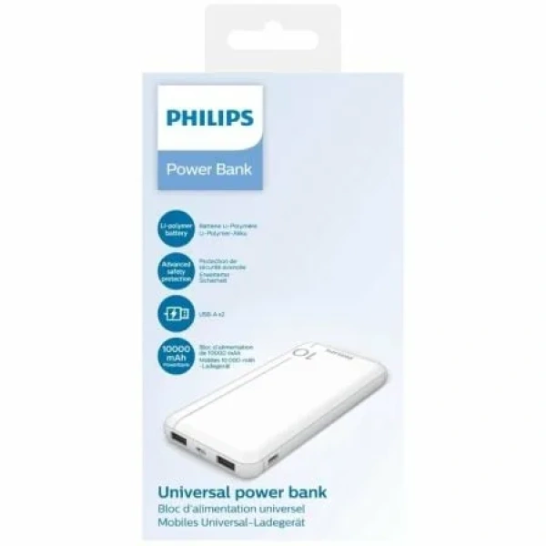 Powerbank 10000mAh Philips DLP1810NW/62/ Blanca - Imagen 2