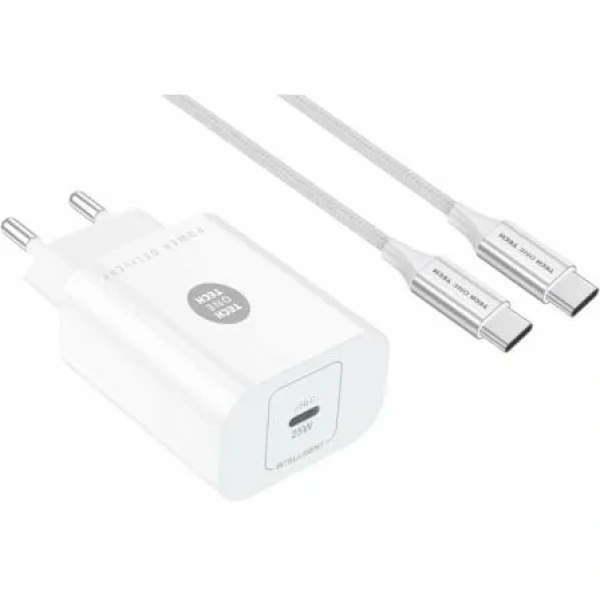 Cargador de Pared Tech One Tech TEC2266/ 1xUSB Tipo-C + Cable USB Tipo-C/ 3A/ Blanco - Imagen 3