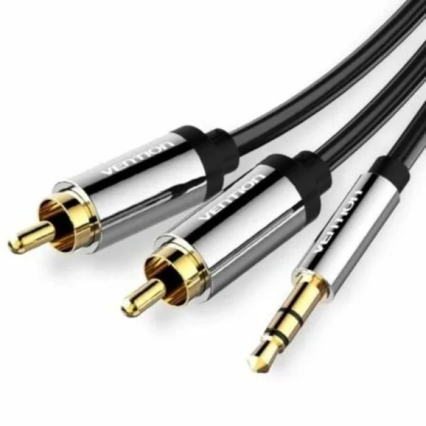 Cable Estéreo Vention BCFBD/ Jack 3.5 Macho - 2x RCA Macho/ 50cm/ Negro