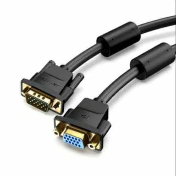 Cable Alargador SVGA Vention DAGBF/ VGA Macho - VGA Hembra/ 3m/ Negro