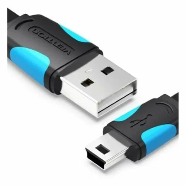 Cable USB 2.0 Vention VAS-A14-B150/ Mini USB Macho - USB Macho/ Hasta 10W/ 480Mbps/ 1.5m/ Azul y Negro - Imagen 2