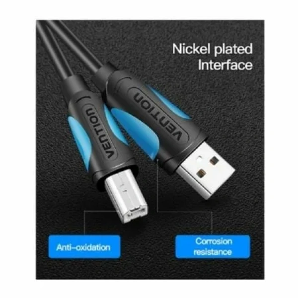 Cable USB 2.0 Impresora Vention VAS-A16-B1000/ USB Tipo-B Macho - USB Macho/ 480Mbps/ 10m/ Negro - Imagen 2