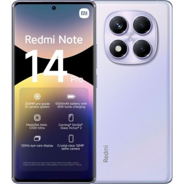 Smartphone Xiaomi Redmi Note 14 Pro 8GB/ 256GB/ 6.67"/ Purpura