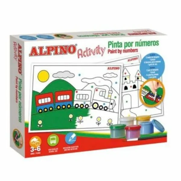 Estuche de 5 Témperas Alpino Activity/ 6 Láminas para Colorear