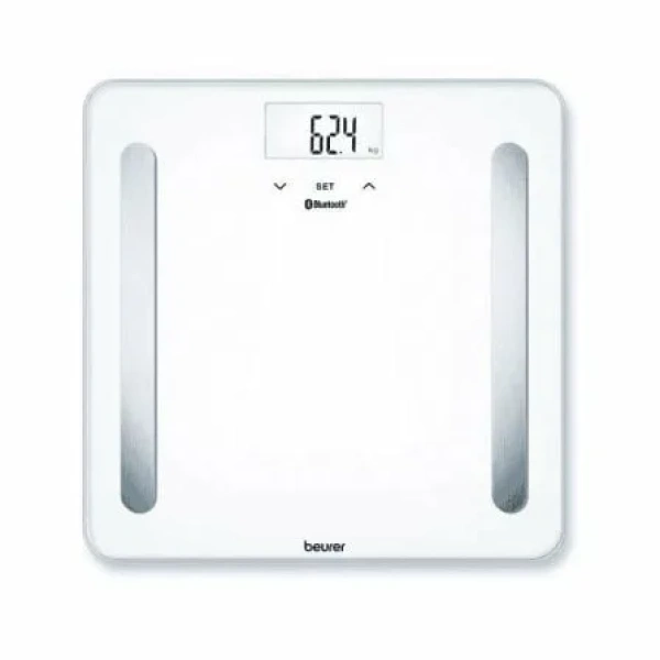 Báscula de Baño Beurer BF-600 Pure/ Análisis Corporal/ Bluetooth/ Hasta 180kg/ Blanca