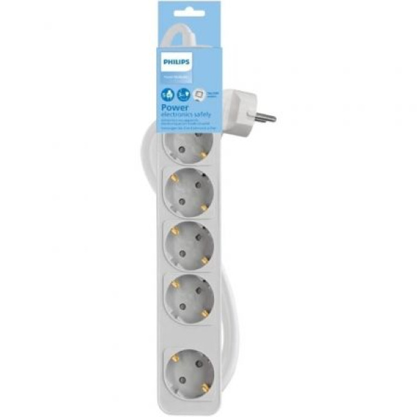 Regleta con Interruptor Philips CHP2154W/12/ 5 Tomas de corriente/ Cable 1.5m/ Blanco - Imagen 2