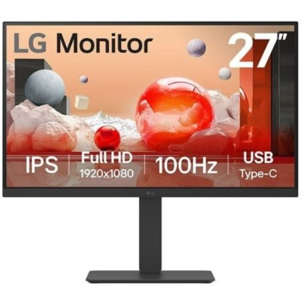 Monitor Profesional LG 27BA750-B 27"/ Full HD/ Multimedia/ Regulable en altura/ Negro