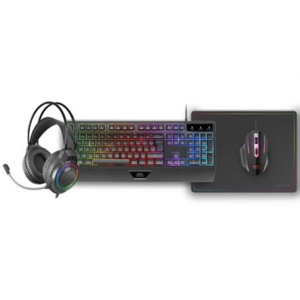 Pack Gaming Mars Gaming MCP124PROES/ Teclado + Ratón Óptico + Auriculares + Alfombrilla - Imagen 2